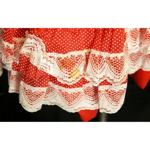 VTG Better Made by Betty Oden Red Dress Girls 6X Full Circle Skirt Polka dot - Picture 2 of 12